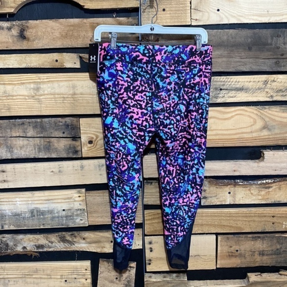NWT Girl’s Heatgear Under Armour Printed Ankle Crop Leggings YXL - Picture 3 of 6